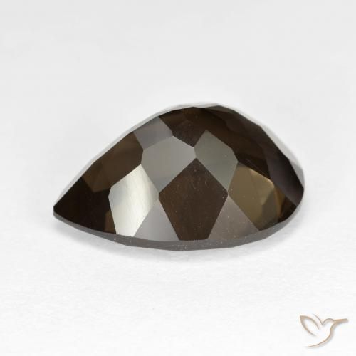 Quarzo fumé Marrone cioccolato naturale da 6.21 ct, Forma a pera, VVS-VS