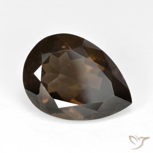 6.74ct Naturale Marrone Quarzo fumé, Forma a pera, VVS-VS