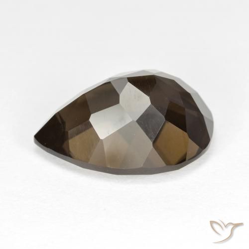 Quarzo fumé Marrone naturale da 6.74 ct, Forma a pera, VVS-VS