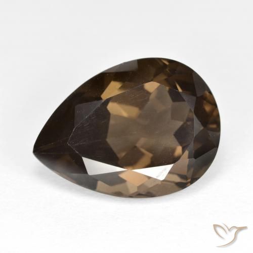 6.51ct Naturale Marrone cioccolato Quarzo fumé, Forma a pera, VVS-VS