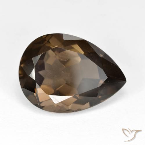 Quarzo fumé Marrone cioccolato naturale da 6.51 ct, Forma a pera, VVS-VS