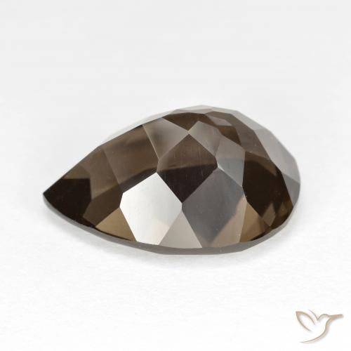Quarzo fumé Marrone cioccolato naturale da 6.51 ct, Forma a pera, VVS-VS