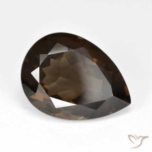 6.79ct Naturale Marrone medio Quarzo fumé, Forma a pera, VVS-VS