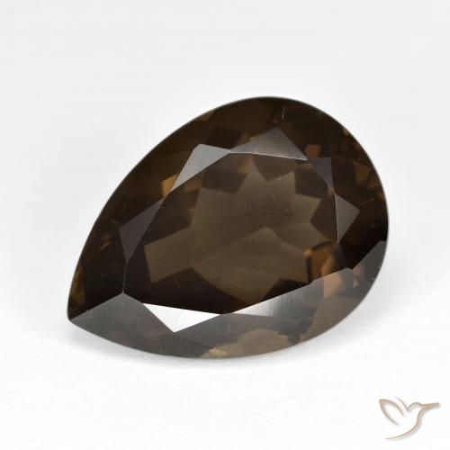 Quarzo fumé Marrone medio naturale da 6.79 ct, Forma a pera, VVS-VS