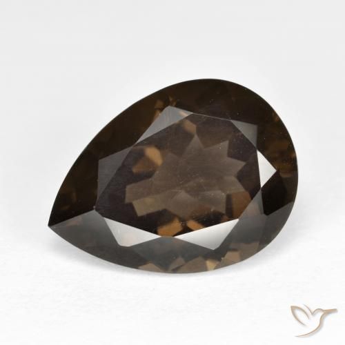 6.29ct Naturale Marrone Quarzo fumé, Forma a pera, VVS-VS