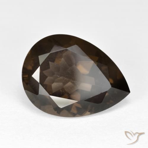 Quarzo fumé Marrone naturale da 6.29 ct, Forma a pera, VVS-VS