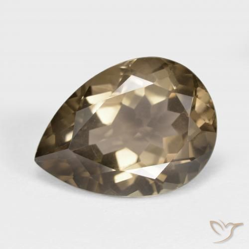 6.33ct Naturale Marrone medio-chiaro Quarzo fumé, Forma a pera, VVS-VS