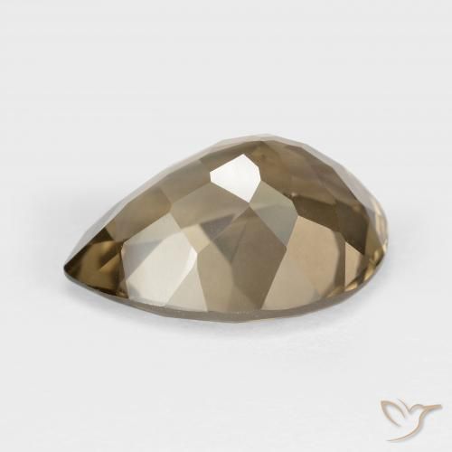 Quarzo fumé Marrone medio-chiaro naturale da 6.33 ct, Forma a pera, VVS-VS