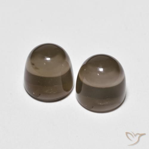 7.95ctw Naturale Marrone scuro Quarzo fumé, Rotondo, Trasparente