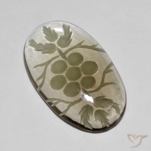 28.18ct Naturale Marrone Molto Chiaro Quarzo fumè, Ovale, Trasparente