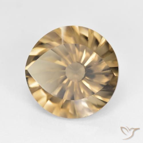 Quarzo fumé Marrone medio-chiaro naturale da 5.43 ct, Rotondo, VVS