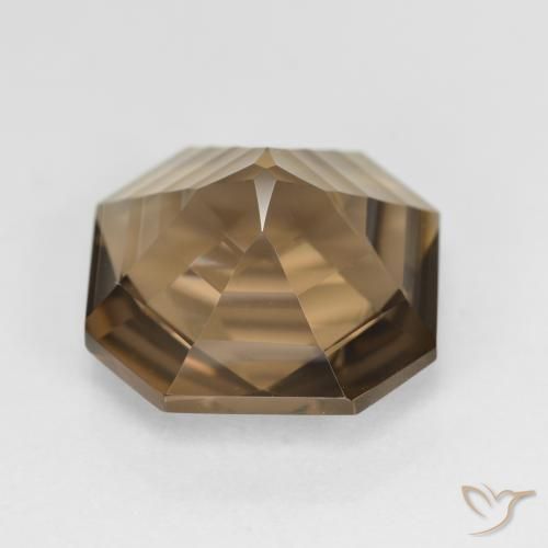 Quarzo fumé Marrone caldo naturale da 6.04 ct, Ottagonale / Taglio smeraldo, VVS