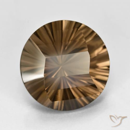 Quarzo fumé naturale marrone da 8,65 ct, taglio rotondo, VVS