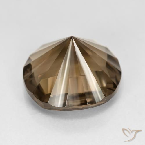 Quarzo fumé naturale marrone da 8,65 ct, taglio rotondo, VVS