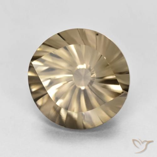 Quarzo fumé Marrone medio-chiaro naturale da 5.32 ct, Rotondo, VVS