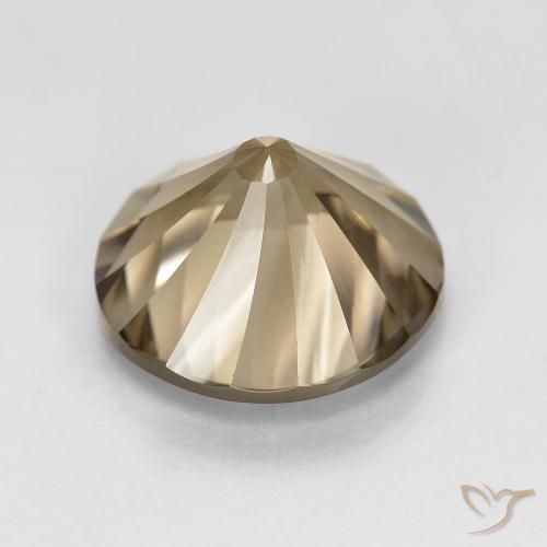 Quarzo fumé Marrone medio-chiaro naturale da 5.32 ct, Rotondo, VVS