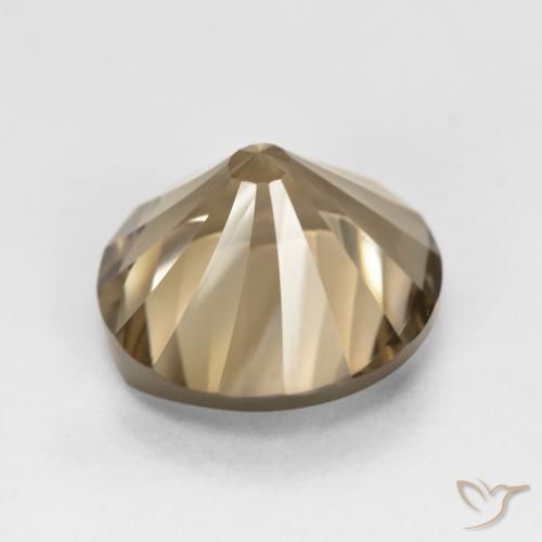 Quarzo fumé Marrone caldo naturale da 5.66 ct, Rotondo, VVS