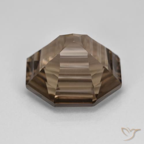 Quarzo fumé Marrone caldo naturale da 12.91 ct, Ottagonale / Taglio smeraldo, VVS