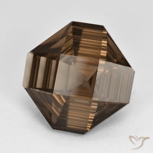 Quarzo fumé Marrone scuro naturale da 6.25 ct, Ottagonale / Taglio smeraldo, VVS-VS