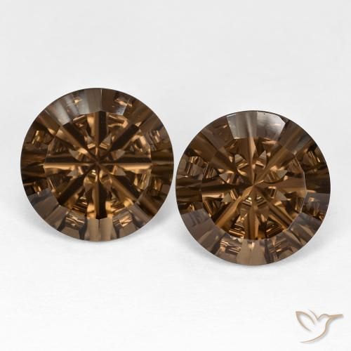 10.94ctw Naturale Hickory Brown Quarzo fumé, Rotondo, VS