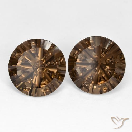 Gemme di Quarzo fumé Hickory Brown naturale da 10.94 ct, Rotondo, VS