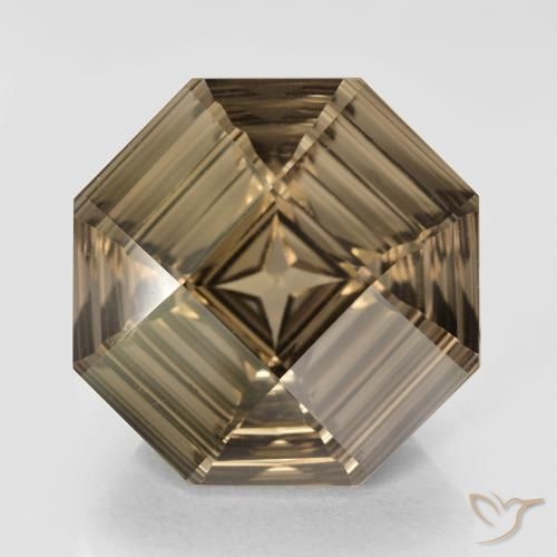 13.59ct Naturale Marrone medio-chiaro Quarzo fumè, Taglio smeraldo, VVS