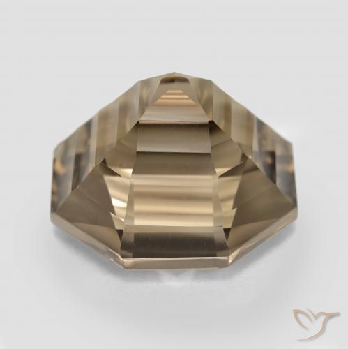 Quarzo fumé Marrone medio-chiaro naturale da 13.59 ct, Ottagonale / Taglio smeraldo, VVS