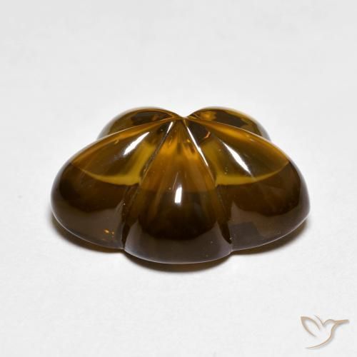 Quarzo fumé Caramello Marrone naturale da 9.16 ct, Taglio a fiore, Trasparente