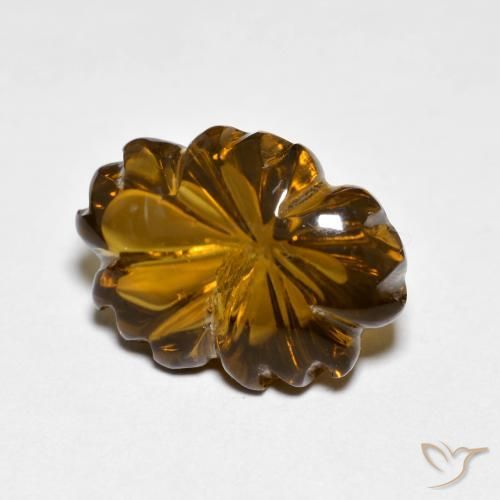 Quarzo fumé Caramello Marrone naturale da 6.45 ct, Taglio a fiore, Trasparente