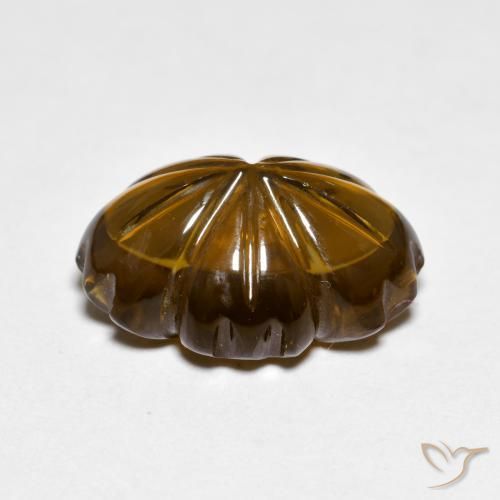 Quarzo fumé Caramello Marrone naturale da 6.45 ct, Taglio a fiore, Trasparente