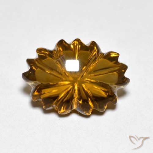 6.51ct Naturale Marrone medio-chiaro Quarzo fumè, Taglio a fiore, Trasparente