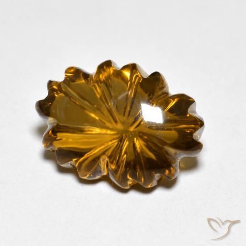 Quarzo fumé Marrone medio-chiaro naturale da 6.51 ct, Taglio a fiore, Trasparente