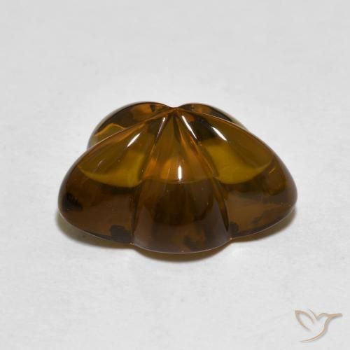 Quarzo fumé Marrone scuro naturale da 6.29 ct, Taglio a fiore, Trasparente