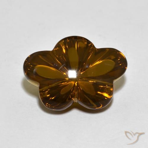 6.11ct Naturale Marrone scuro Quarzo fumé, Taglio a fiore, Trasparente
