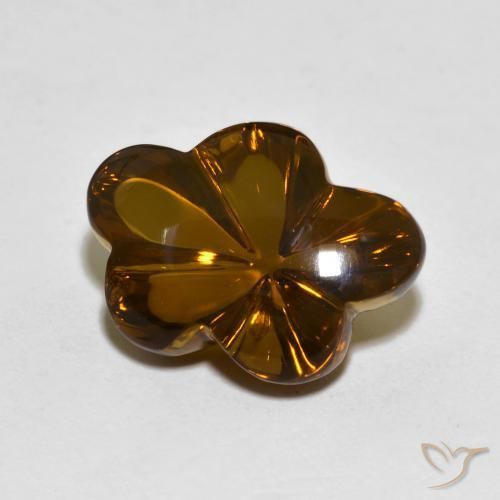 Quarzo fumé Marrone scuro naturale da 6.11 ct, Taglio a fiore, Trasparente