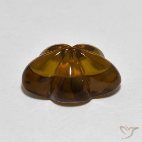 Quarzo fumé Marrone scuro naturale da 6.11 ct, Taglio a fiore, Trasparente