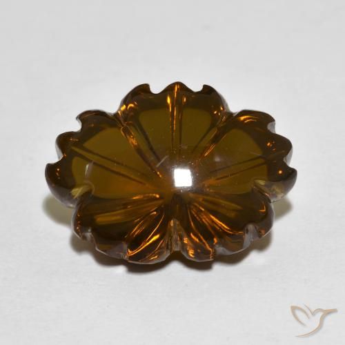9.44ct Naturale Marrone scuro Quarzo fumé, Taglio a fiore, Trasparente