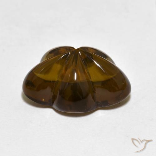 Quarzo fumé Marrone caldo naturale da 6.12 ct, Taglio a fiore, Trasparente