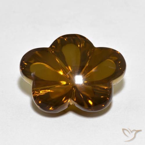 10.13ct Naturale Marrone caldo Quarzo fumé, Taglio a fiore, Trasparente