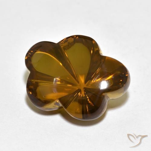 Quarzo fumé Marrone caldo naturale da 10.13 ct, Taglio a fiore, Trasparente