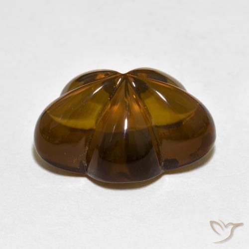 Quarzo fumé Marrone caldo naturale da 10.13 ct, Taglio a fiore, Trasparente
