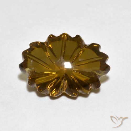 6.02ct Naturale Marrone caldo Quarzo fumè, Taglio a fiore, Trasparente