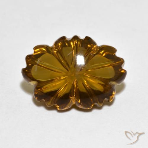 6.82ct Naturale Marrone scuro Quarzo fumé, Taglio a fiore, Trasparente