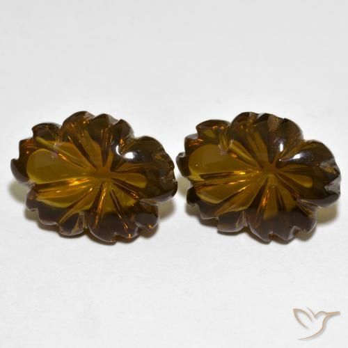Gemme di Quarzo fumé Marrone scuro naturale da 20.15 ct, Taglio a fiore, Trasparente