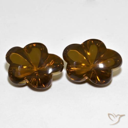 Gemme di Quarzo fumé Marrone caldo naturale da 19.11 ct, Taglio a fiore, Trasparente