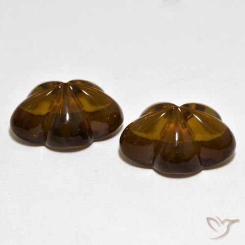 Gemme di Quarzo fumé Marrone caldo naturale da 19.11 ct, Taglio a fiore, Trasparente
