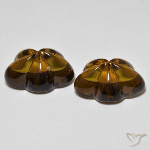 Gemme di Quarzo fumè Marrone medio-scuro naturale da 12.37 ct, Taglio a fiore, Trasparente