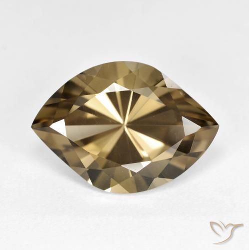 7.22ct Naturale Marrone chiaro Quarzo fumè, Taglio marquise, VS