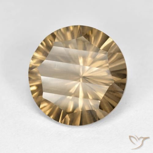Quarzo fumé Marrone chiaro terroso naturale da 5.13 ct, Rotondo, VS