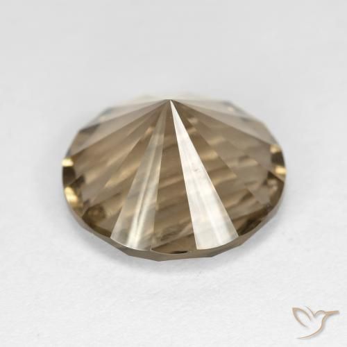 Quarzo fumé Marrone chiaro terroso naturale da 5.13 ct, Rotondo, VS